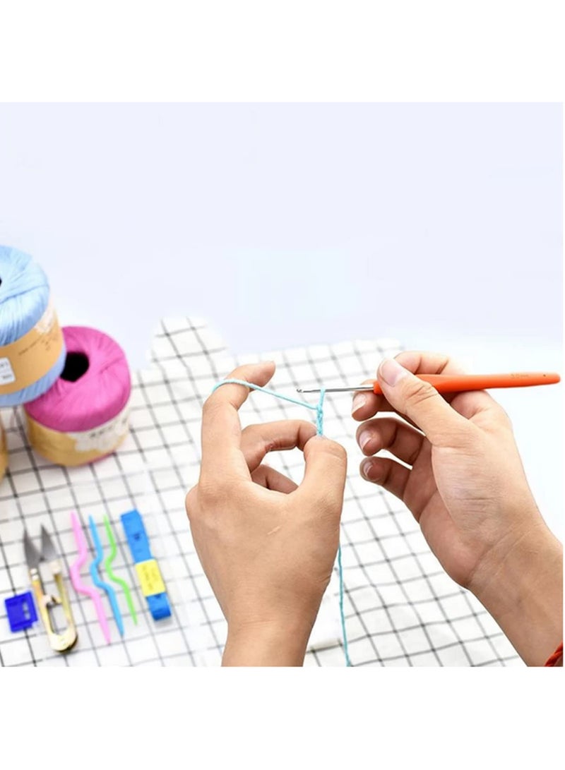 30 قطعة من مجموعات خطاطيف الكروشيه بحقيبة تخزين ومقابض ناعمة وإبر كروشيه ألومنيوم ومجموعة إبر حياكة خيوط النسيج وأدوات خياطة ونسج DIY - Image 4